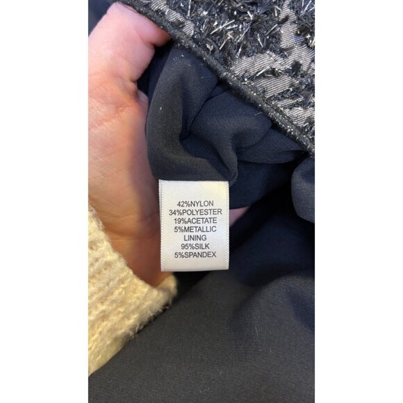 St John Couture Metallic Black Evening Coat Textured Beaded Design 10 - Picture 9 of 9